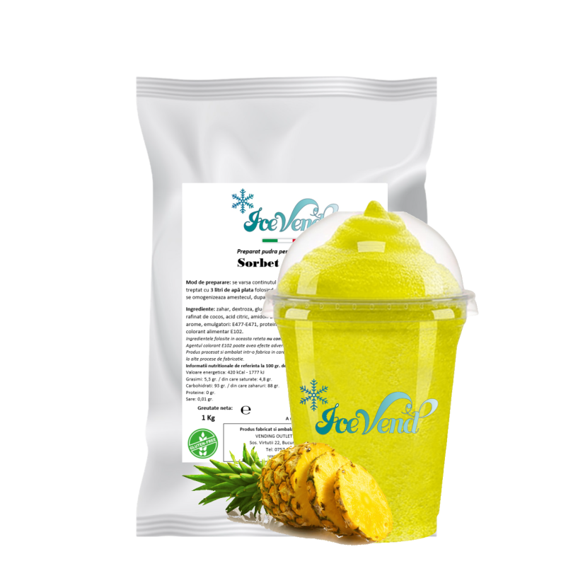 Sorbet powder mix with Pineapple flavor