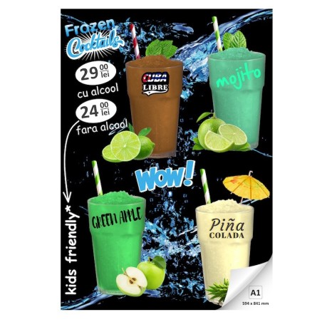 Poster autocolant A1 Frozen cocktails