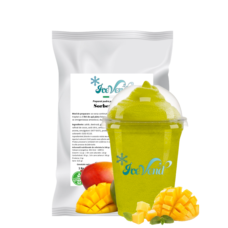 Sorbet powder mix with Mango flavor