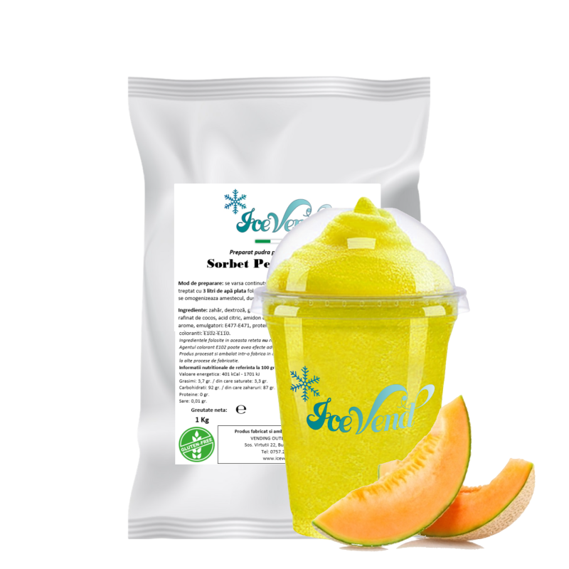 Sorbet powder mix with Melon flavor