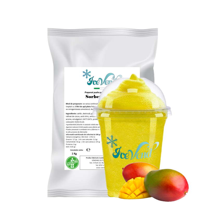 Sorbet powder mix with Mango flavor