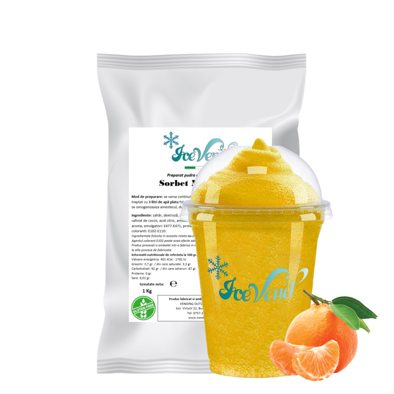 Sorbet powder mix with Tangerines flavor