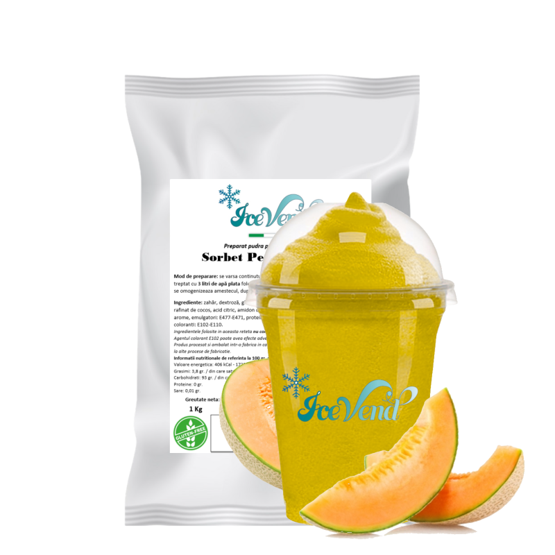 Sorbet powder mix with Melon flavor