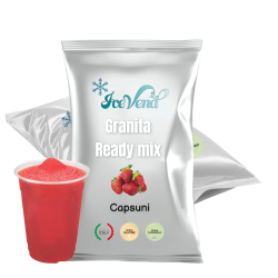 Granita powder mix with strawberry flavor