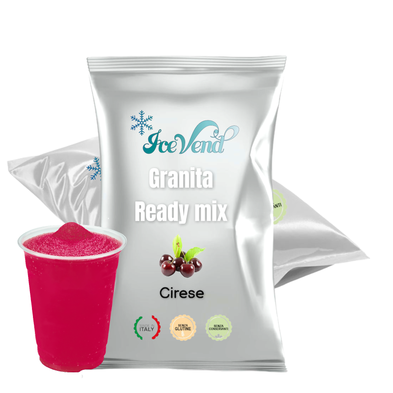 Granita powder mix with cherry flavor