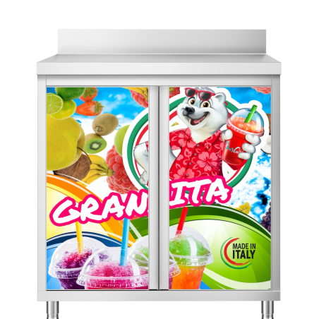 Slush machine counter with doors
