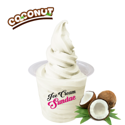 Soft ice cream with coconut taste